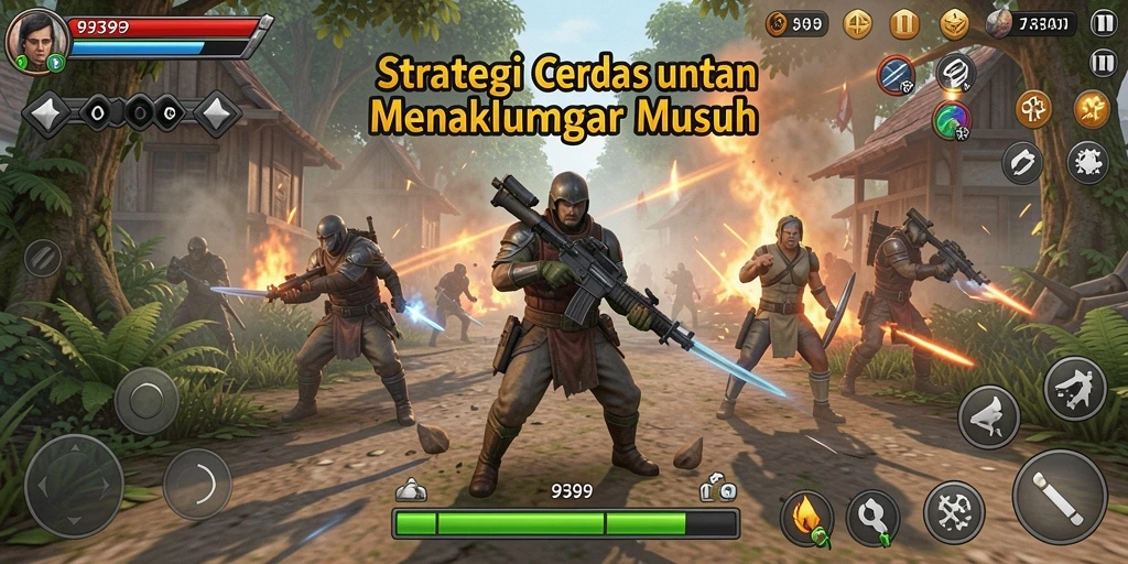 Tampilan gameplay menegangkan di game strategi 9399.