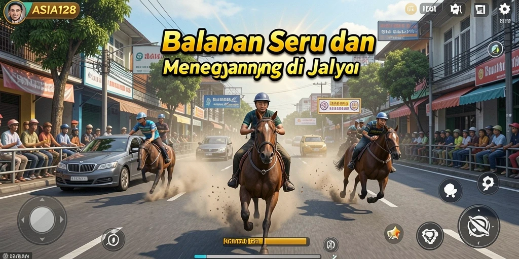 Tampilan gameplay balapan yang mendebarkan di ASIA128.