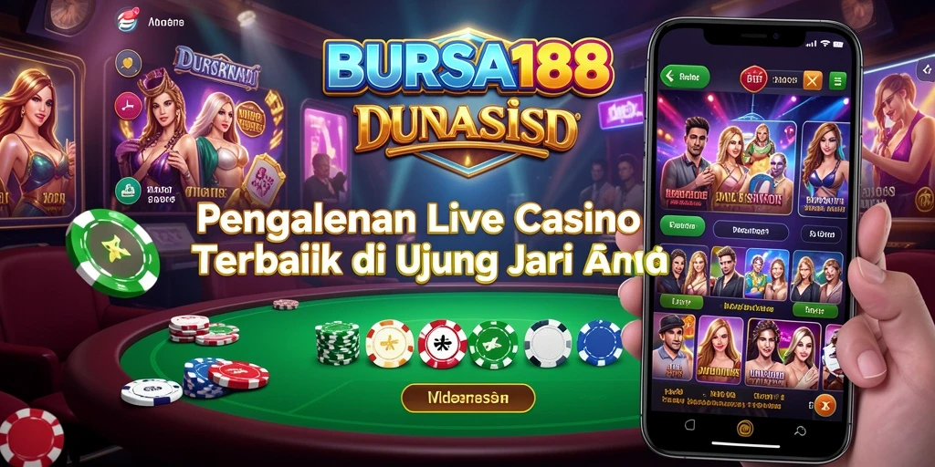 Screenshot BURSA188 menampilkan dealer dan gameplay Live Casino yang mendebarkan.