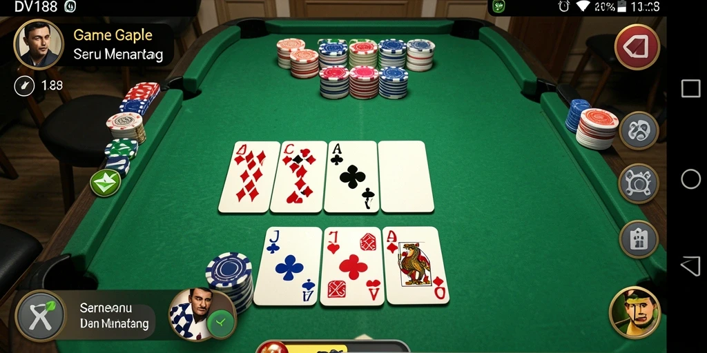 Tampilan gameplay Gaple yang seru di DV188.