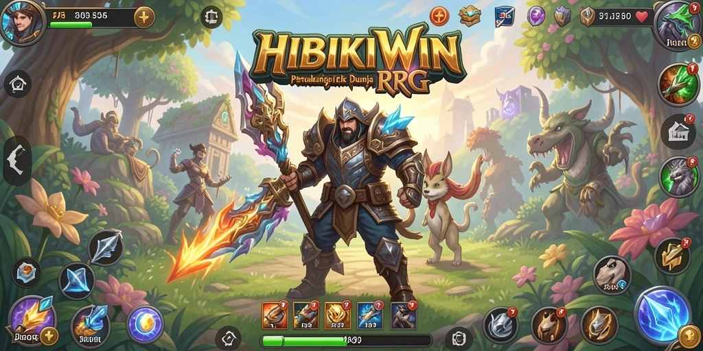 Tampilan gameplay HIBIKIWIN dengan karakter dan pertarungan yang mendebarkan.