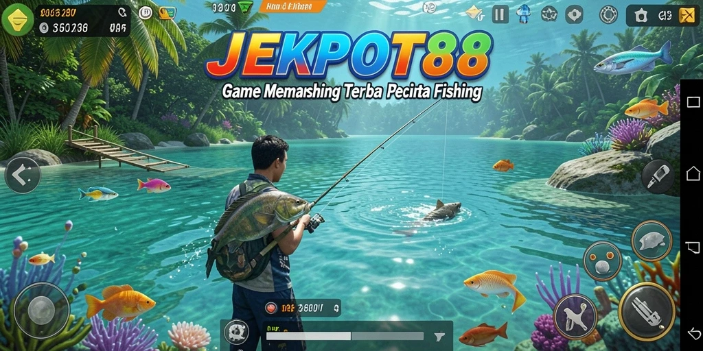 Gameplay seru JEKPOT88 saat memancing di danau