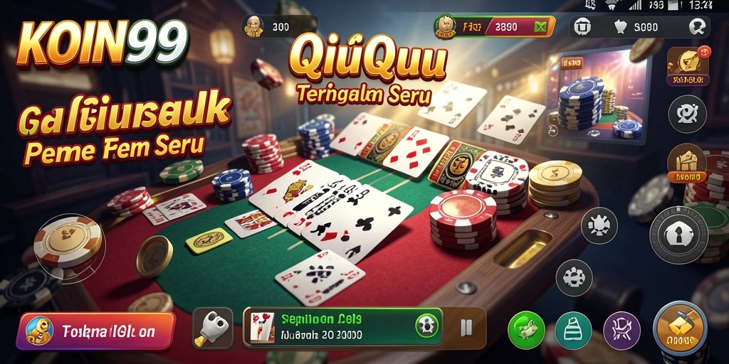 Tampilan menarik dari gameplay seru QiuQiu di KOIN99.