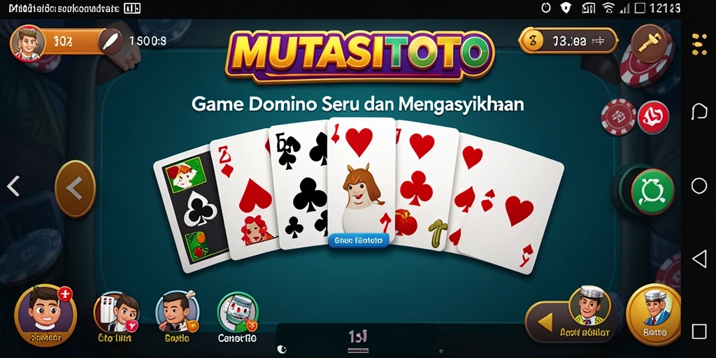 Screenshot utama menampilkan aksi seru permainan Domino dalam MUTASITOTO.
