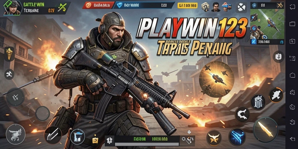 Gameplay seru dalam pertempuran Battle Royale di PLAYWIN123.