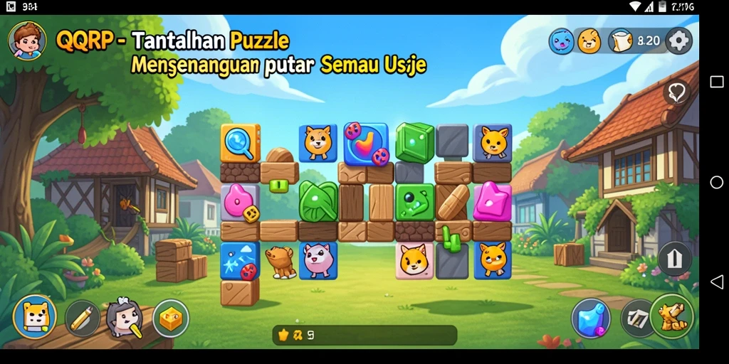 Screenshot gameplay QQRP menampilkan teka-teki yang menarik dan interaktif.
