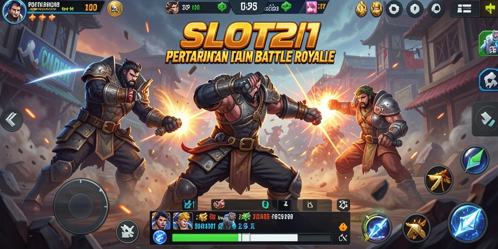 Gameplay intens di SLOT21 dalam pertempuran Battle Royale.