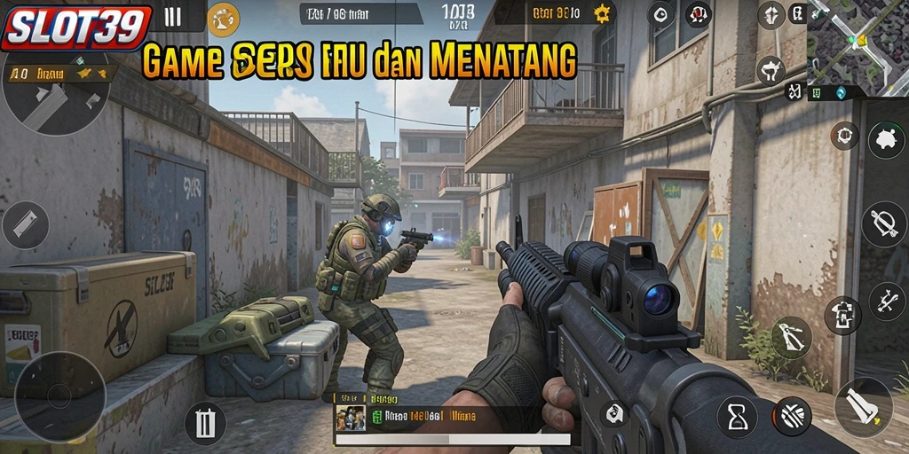 Screenshot menunjukkan aksi mendebarkan dalam gameplay FPS.