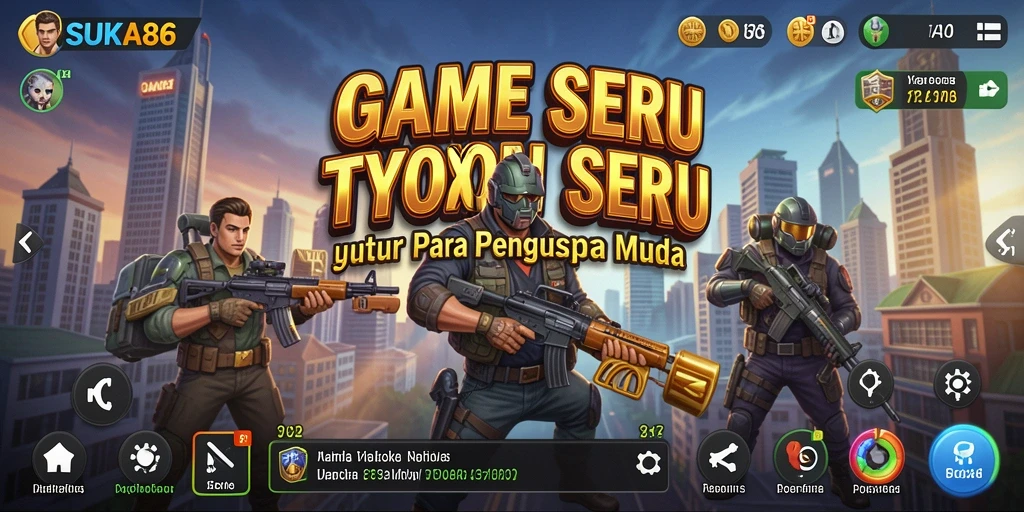 Tampilan gameplay seru di SUKA86 menunjukkan manajemen bisnis yang realistis.