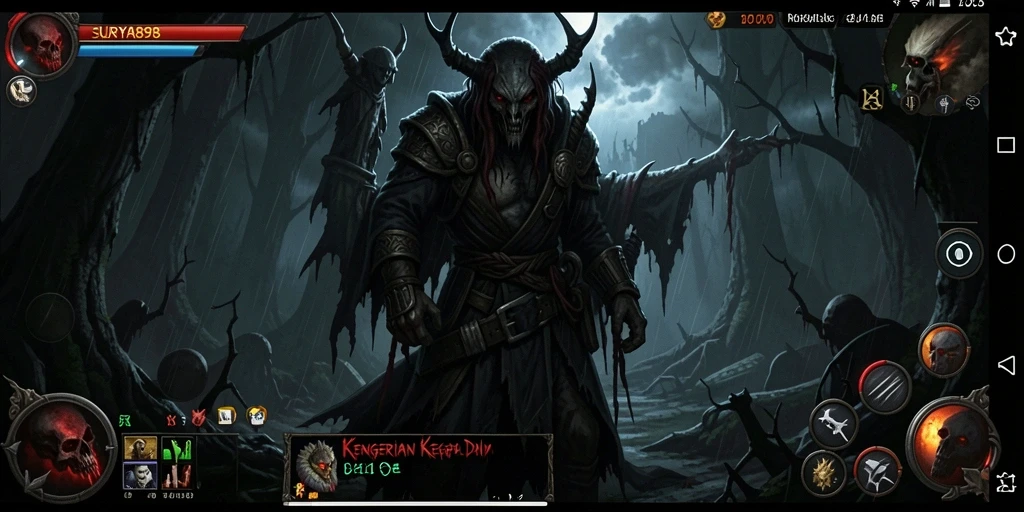 Screenshot utama SURYA898 menampilkan gameplay menakutkan dan mencekam.