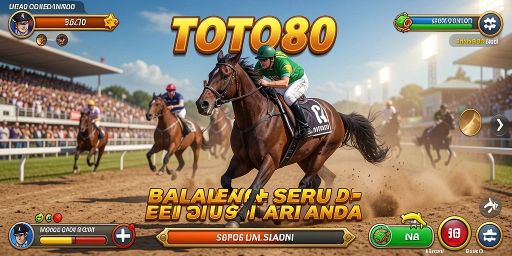 Screenshot gameplay TOTO80 menunjukkan aksi balapan yang mendebarkan.